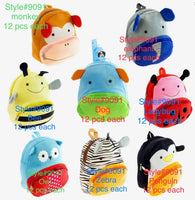 9091-PLUSH KIDS ANIMAL BAKPACK(12 PCS IN A PACKAGE)