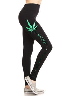 SML528SP032-NMG-"Woke" Designed Leggings