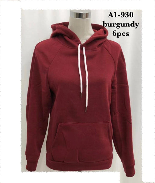 A1-930 BURGUNDY WINTER HOODIE (6 PCS, MIXED SIZES)