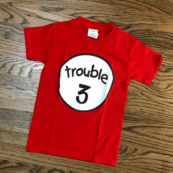 TROUBLE 3-FUNNY T-SHIRTS