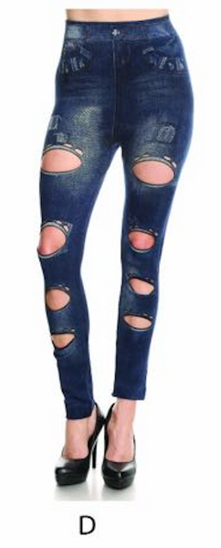 P9703D-PRINT DENIM PANTS D