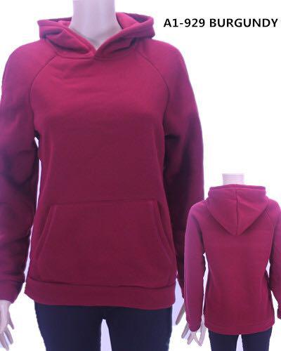 A1-929 BURGUNDY WINTER HOODIE(6 PCS, MIXED SIZES)