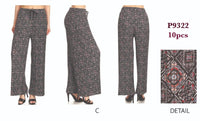 P9322 C-PRINT PLEAT PANTS(10 PCS IN A PACKAGE)