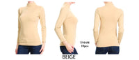 T914M BEIGE-LONG SLEEVE MOCK NECK(10 PCS IN A PACKAGE)