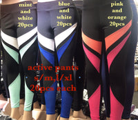 B2 ACTIVE PANTS MINT & WHITE (2 SIZE-10 PCS EACH SIZE)