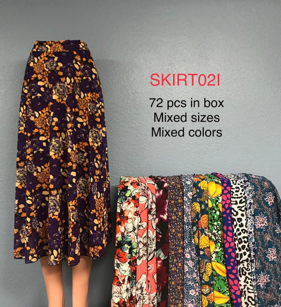 SKIRT02I-EMILY STACY PRINTED MAXI SKIRT(72 PCS IN A BOX)-BOX