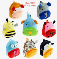 9091-PLUSH KIDS ANIMAL BAKPACK(12 PCS IN A PACKAGE)