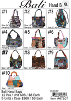 BAGS:07107-BALI HANDBAGS#10(12 PCS, ONE STYLE IN A PACKAGE)