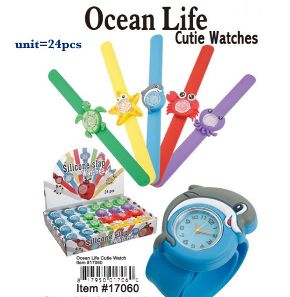 17060-SLAP WATCHS SEA LIFE CUTIES(24 PCS IN A BOX)-BOX