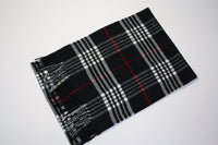 07-03-PLAID CASHMERE FEEL SCARF BLACK(12 PCS IN A PACKAGE)