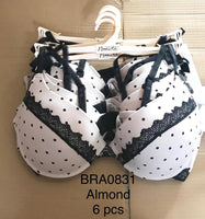 BRA0831--MICRO BRA W/LAC-ALMOND(6 PCS IN A PACKAGE)